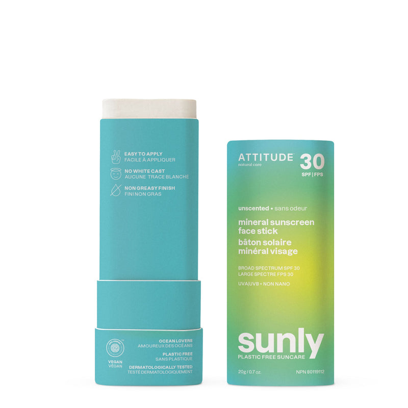 Mineral sunscreen face stick SPF 30 | Attitude Natural Care