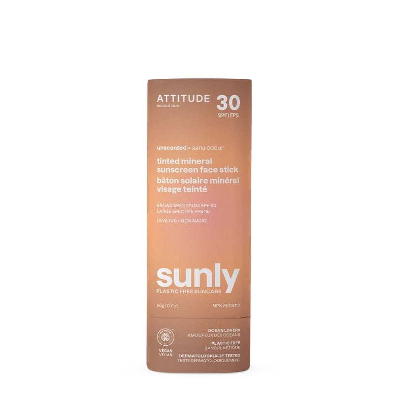 Tinted mineral sunscreen face stick SPF 30 | Attitude Natural Care