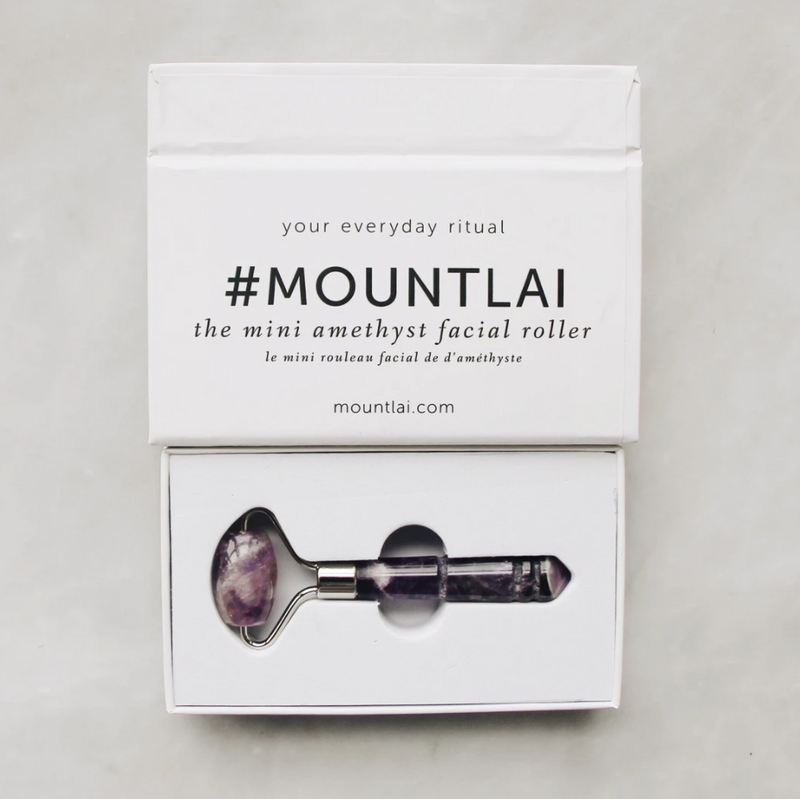 The De-Puffing Mini Amethyst Facial Roller | Mount Lai