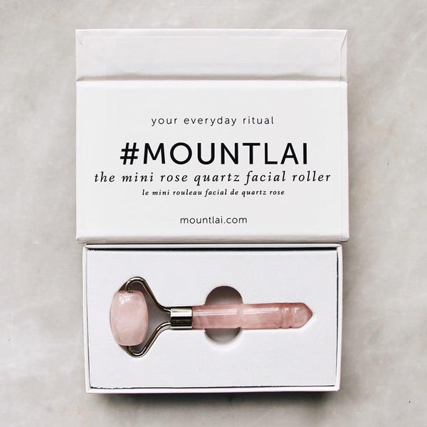 The De-Puffing Mini Rose Quartz Roller | Mount Lai
